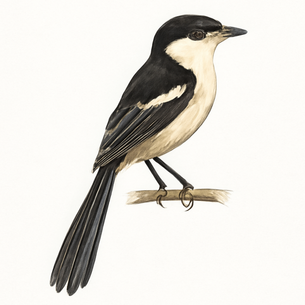 Illustration von Hahnenschwanztyrann