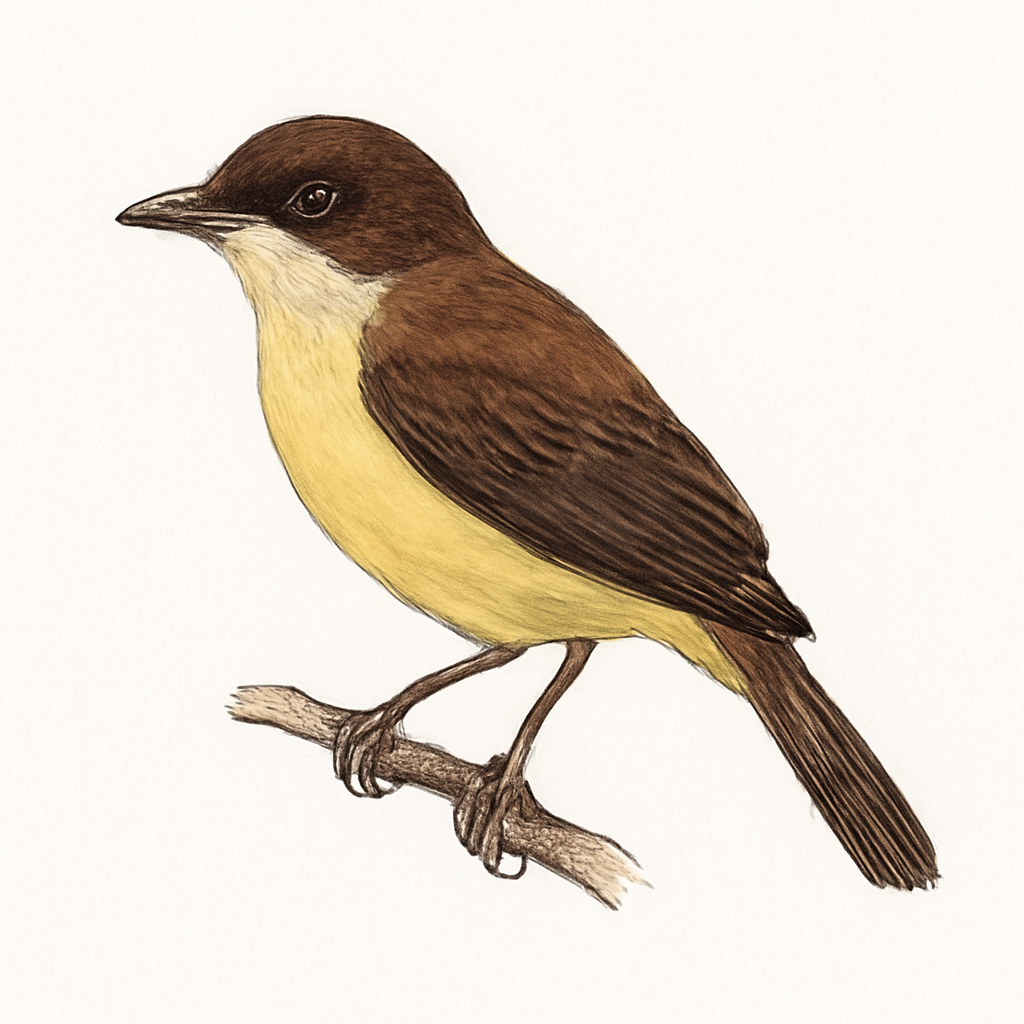 Citron-bellied Attila illustration