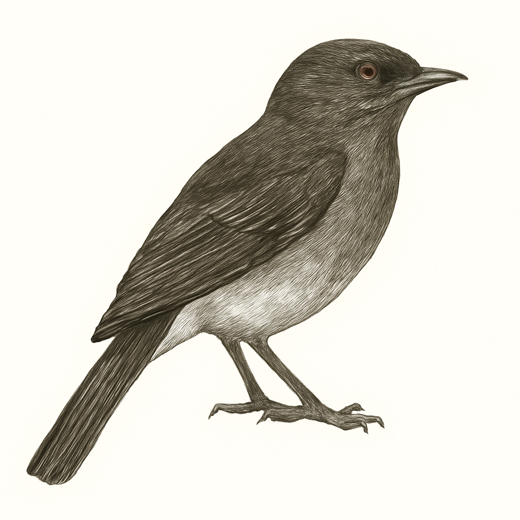 Illustration von Halsband-Kappentyrann