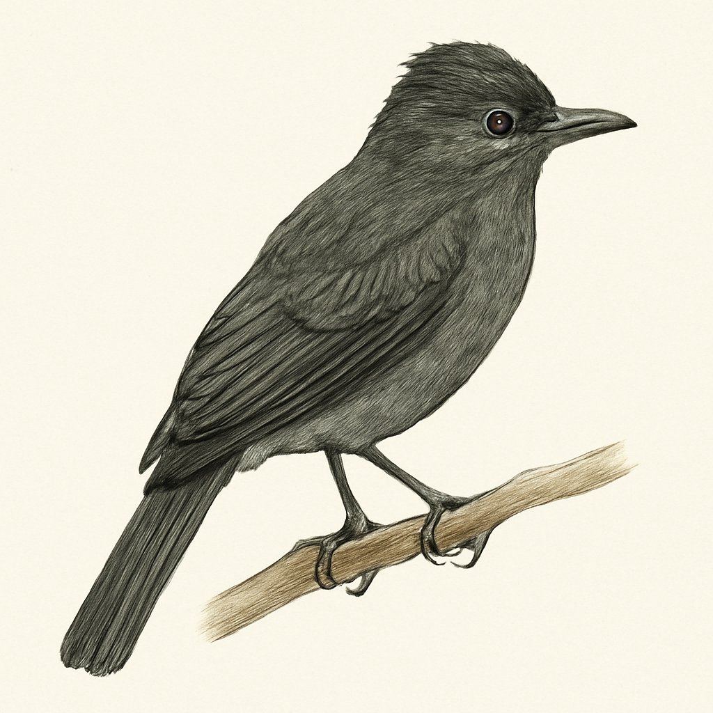 Illustration von Olivrücken-Kappentyrann