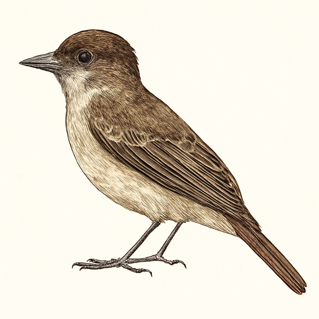 Illustration von Braunwangen-Schopftyrann