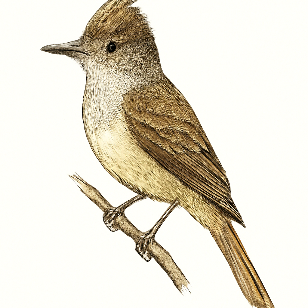 Brown-crested Flycatcher illustration