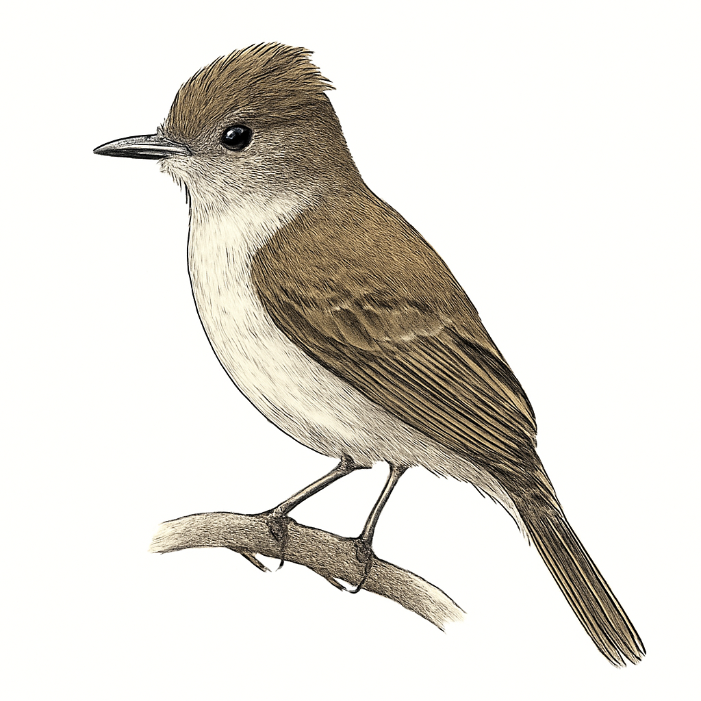 Illustration von Kleinantillen-Schopftyrann