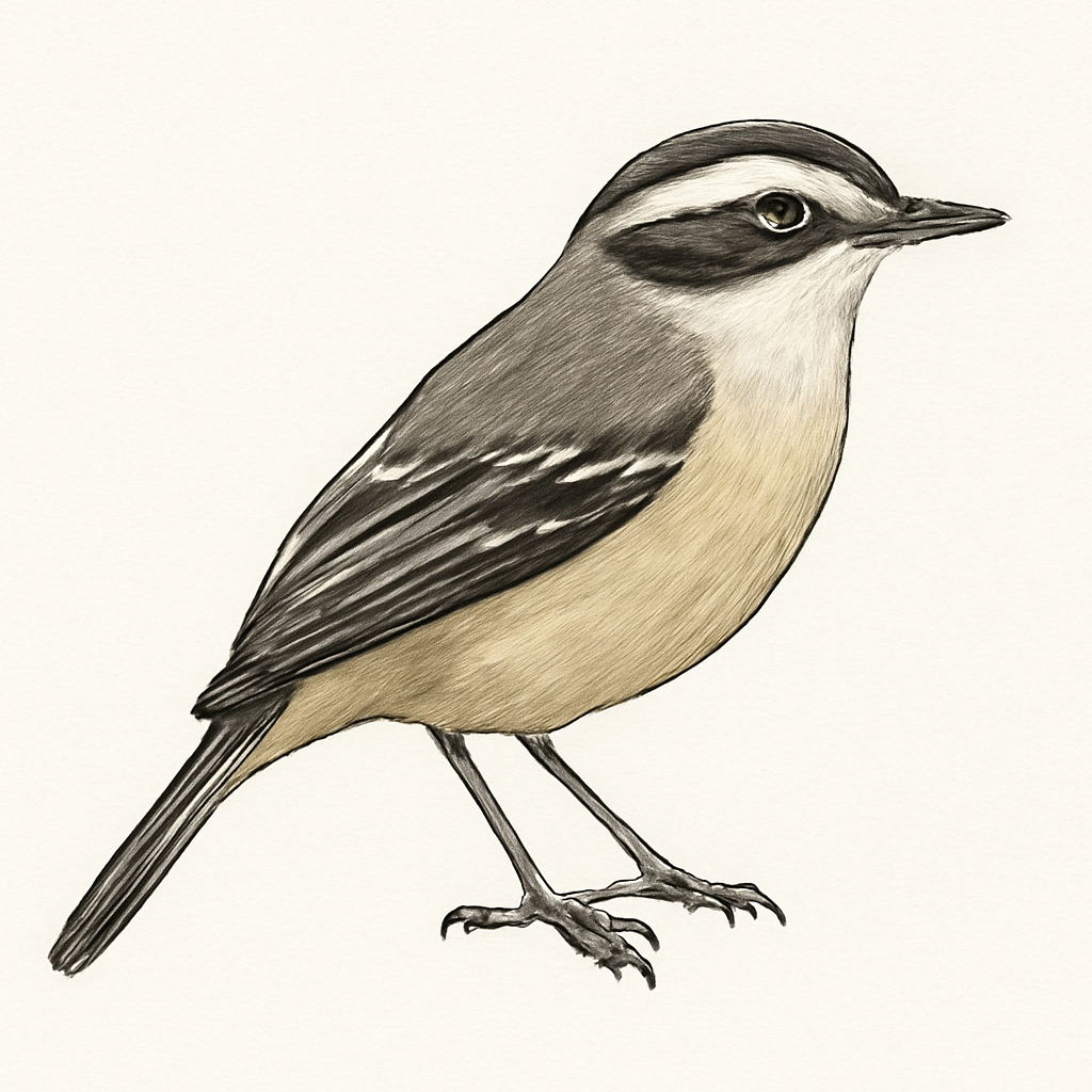 Illustration von Weißnacken-Maskentyrann