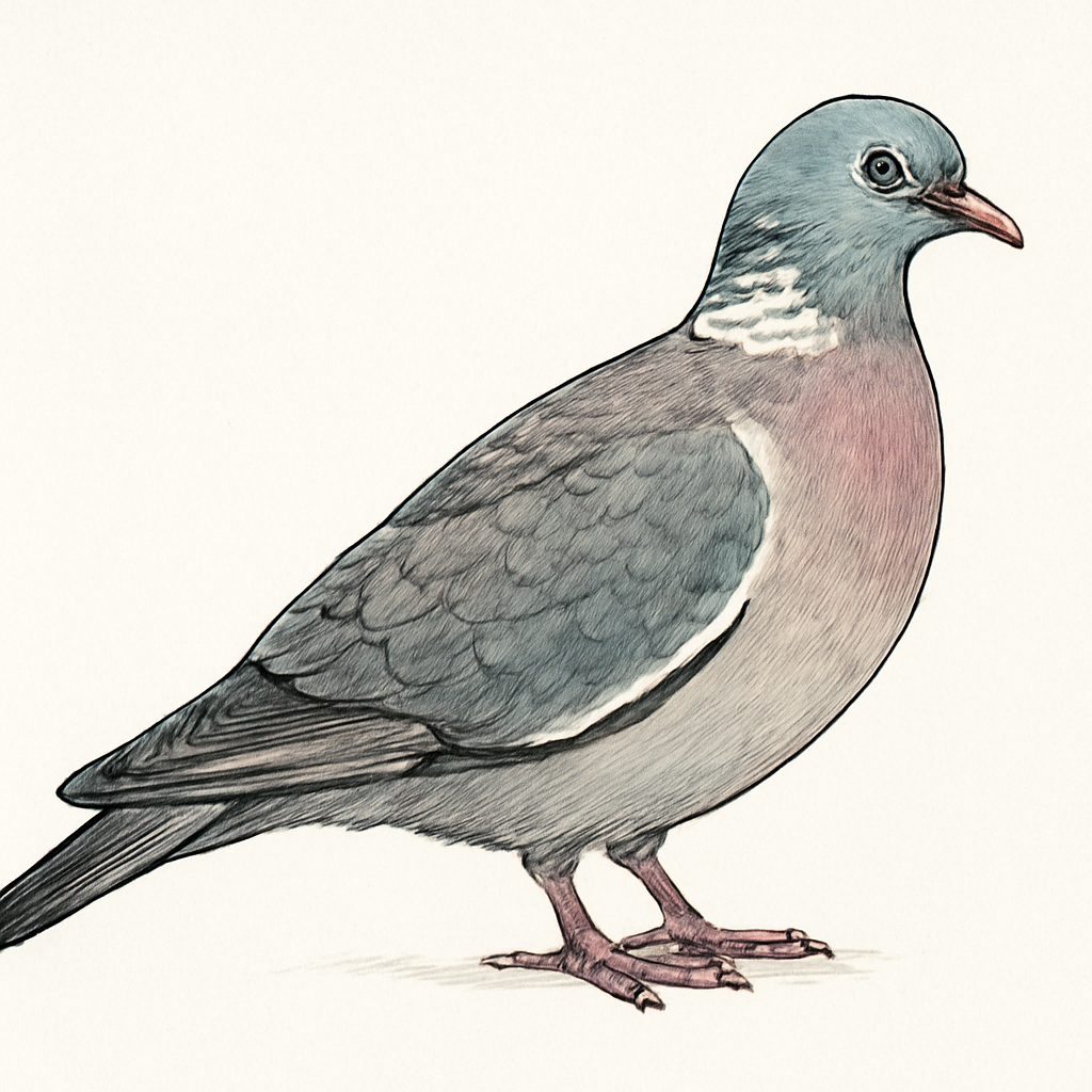 Common Woodpigeon illustration