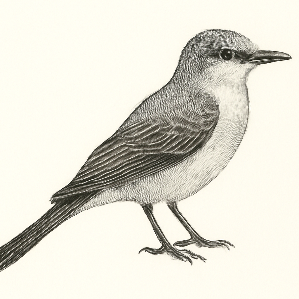 Grey Kingbird illustration