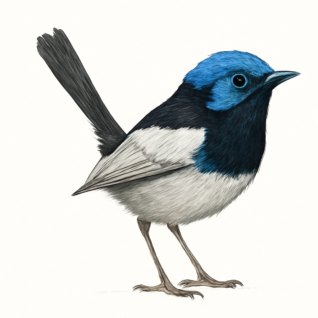 Illustrazione di White-winged Fairywren