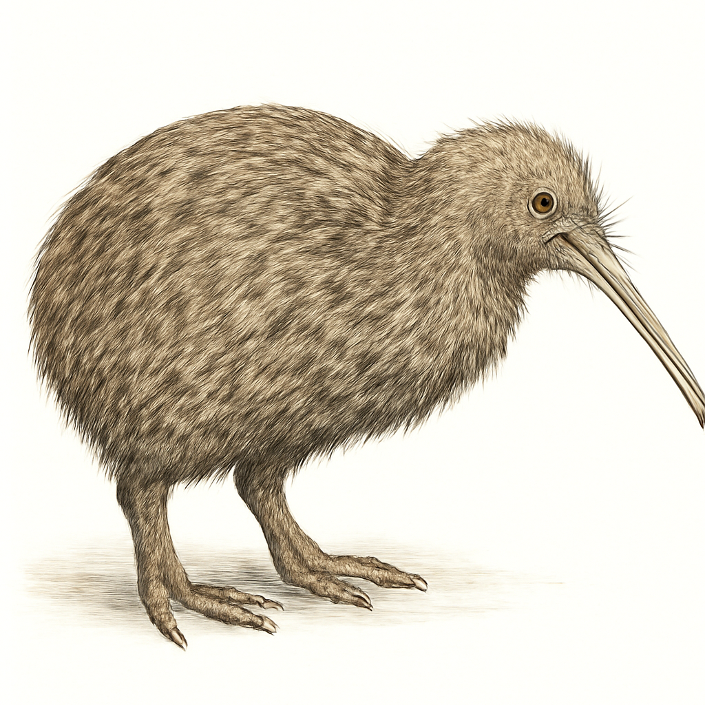 Great Spotted Kiwi illustration