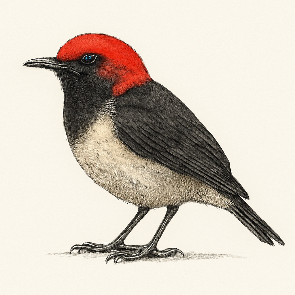 Scarlet-naped Myzomela illustration