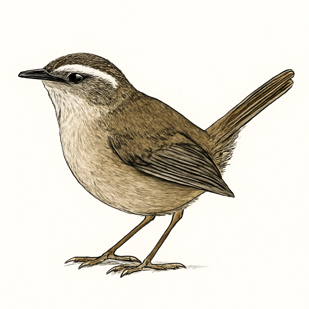 White-browed Scrubwren illustration