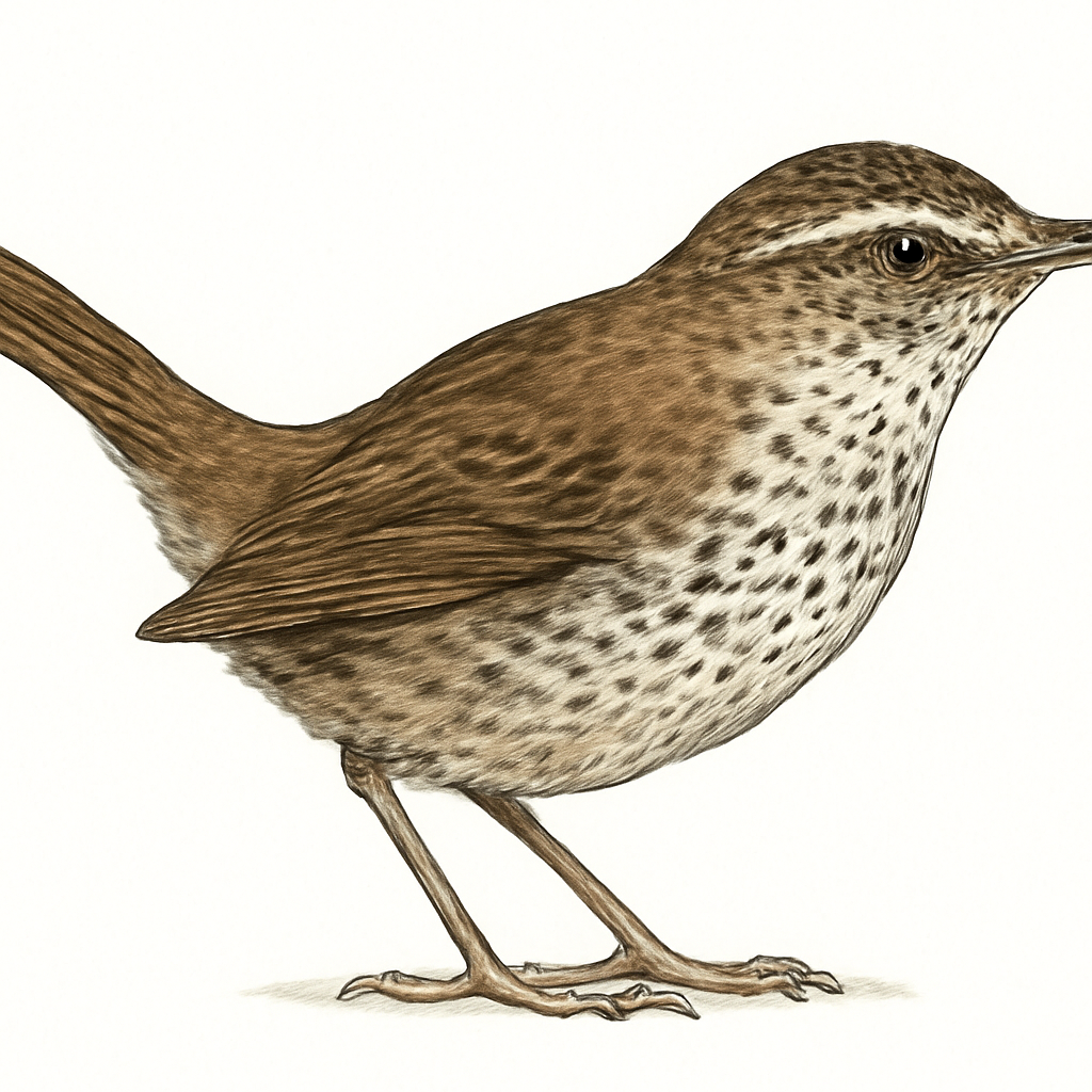 Spotted Scrubwren illustration