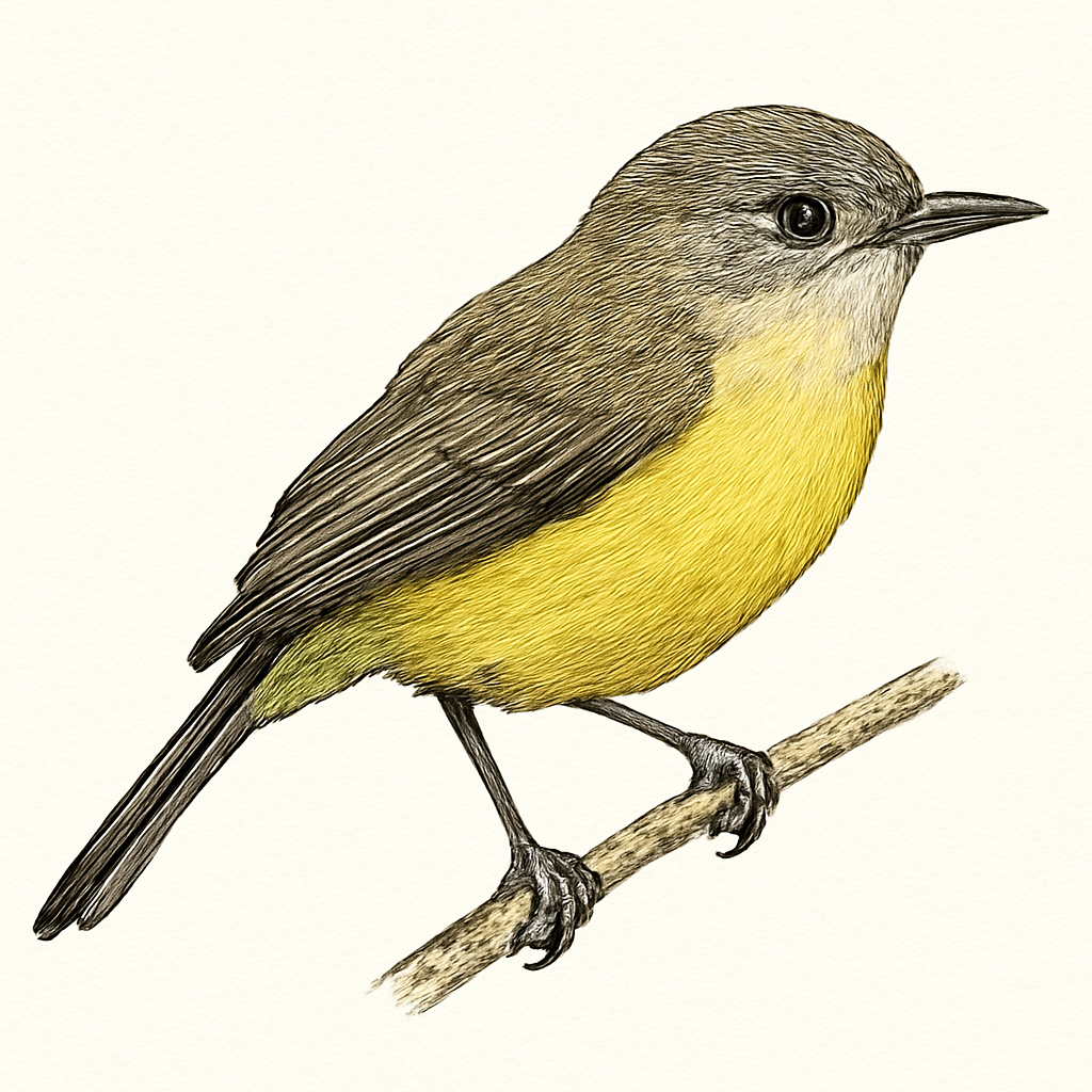Yellow-bellied Gerygone illustration