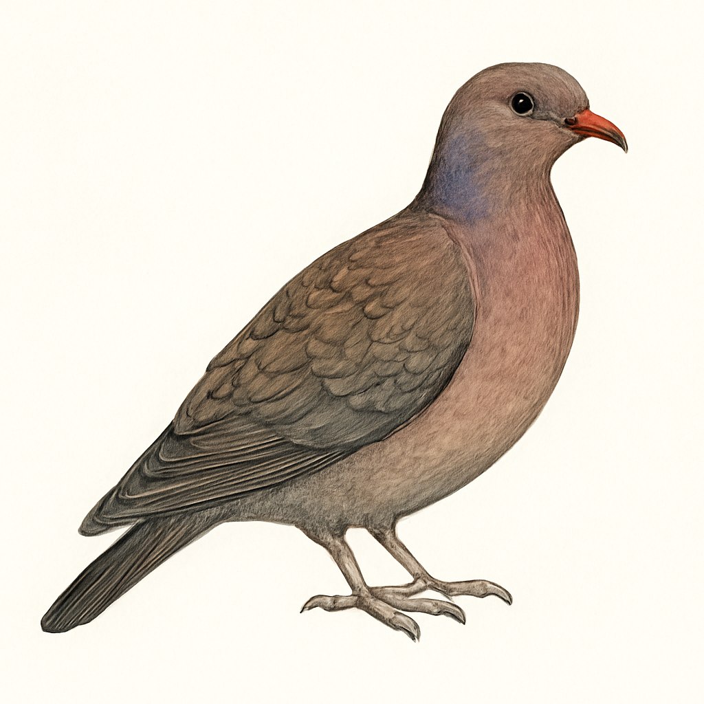 Illustration de Pigeon à bec rouge