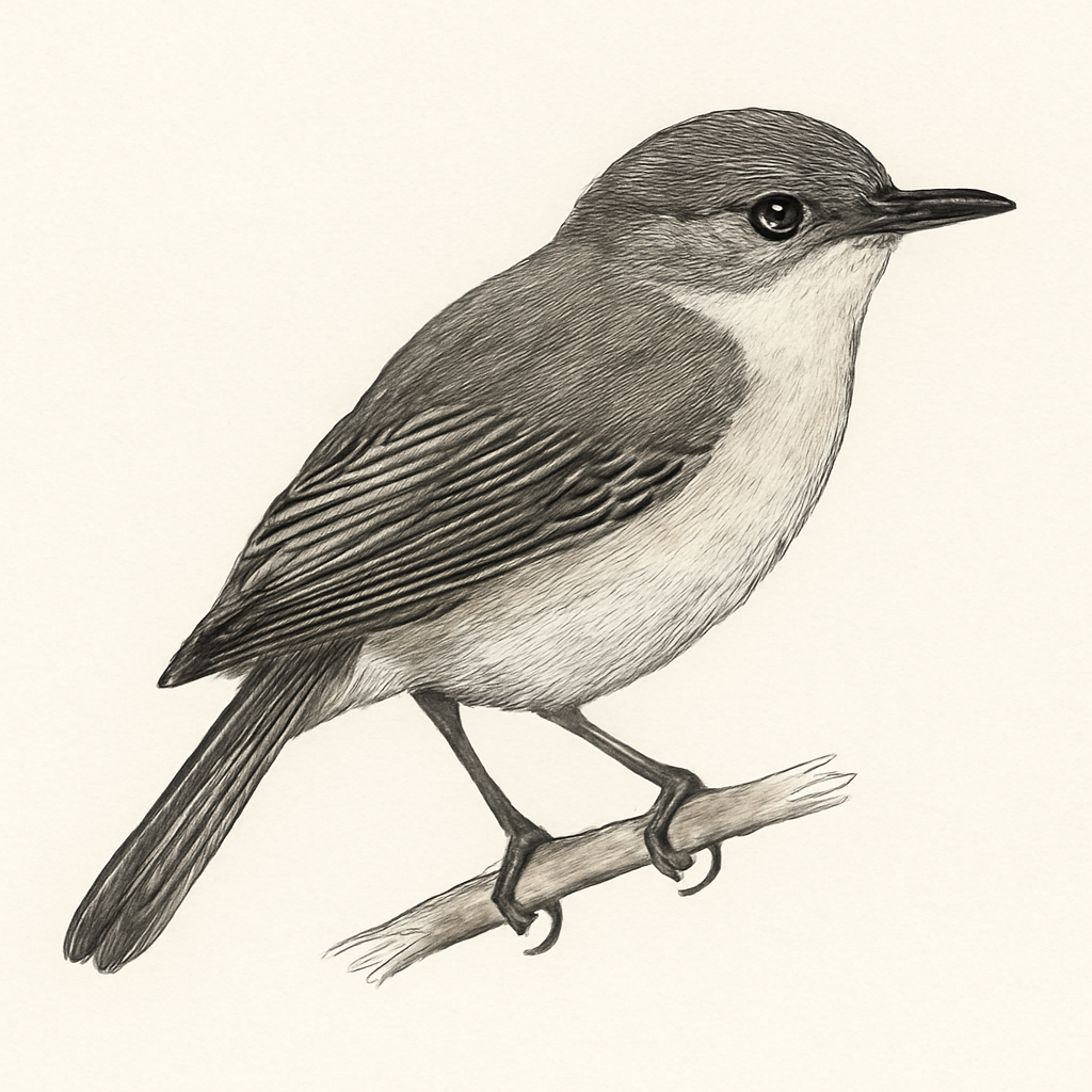 Ilustração de gray gerygone