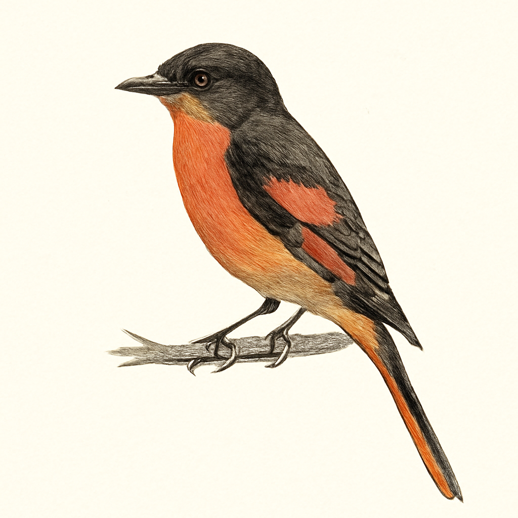 Ilustración de Minivet de la Sonda