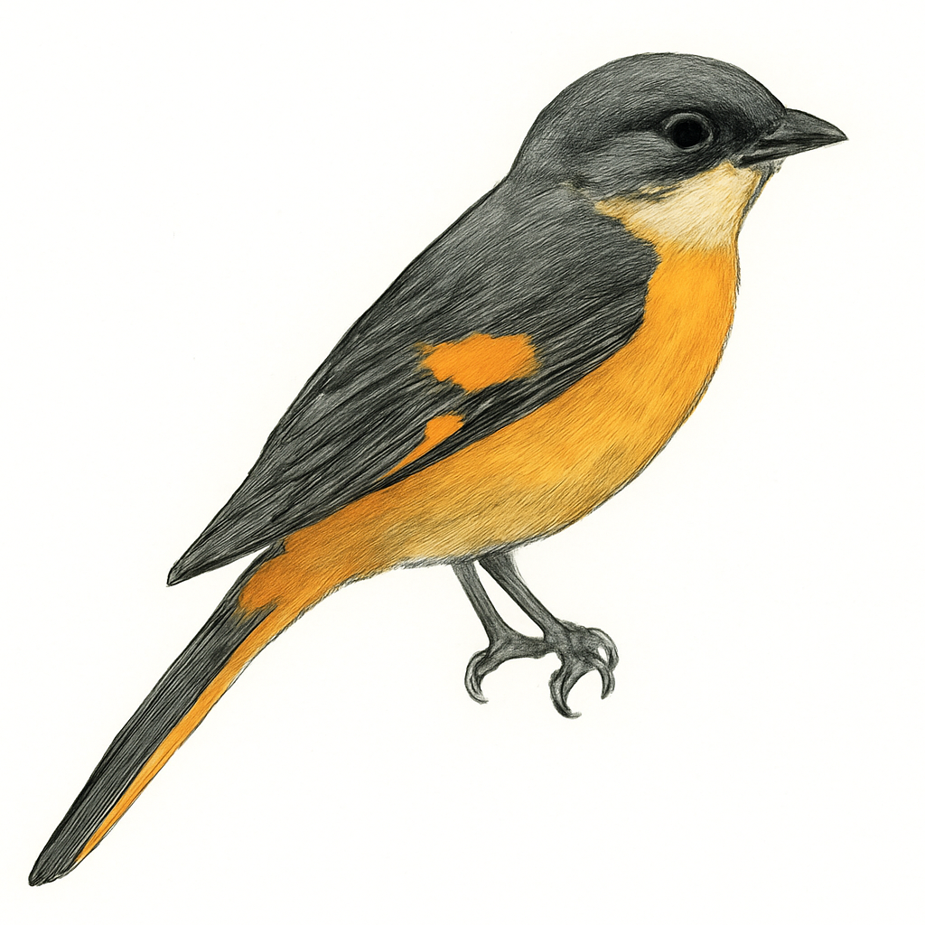 Ilustración de Minivet Piquicorto