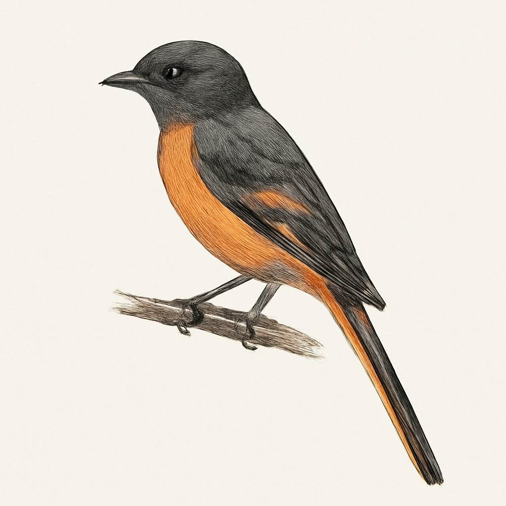 Ilustración de Minivet Colilargo