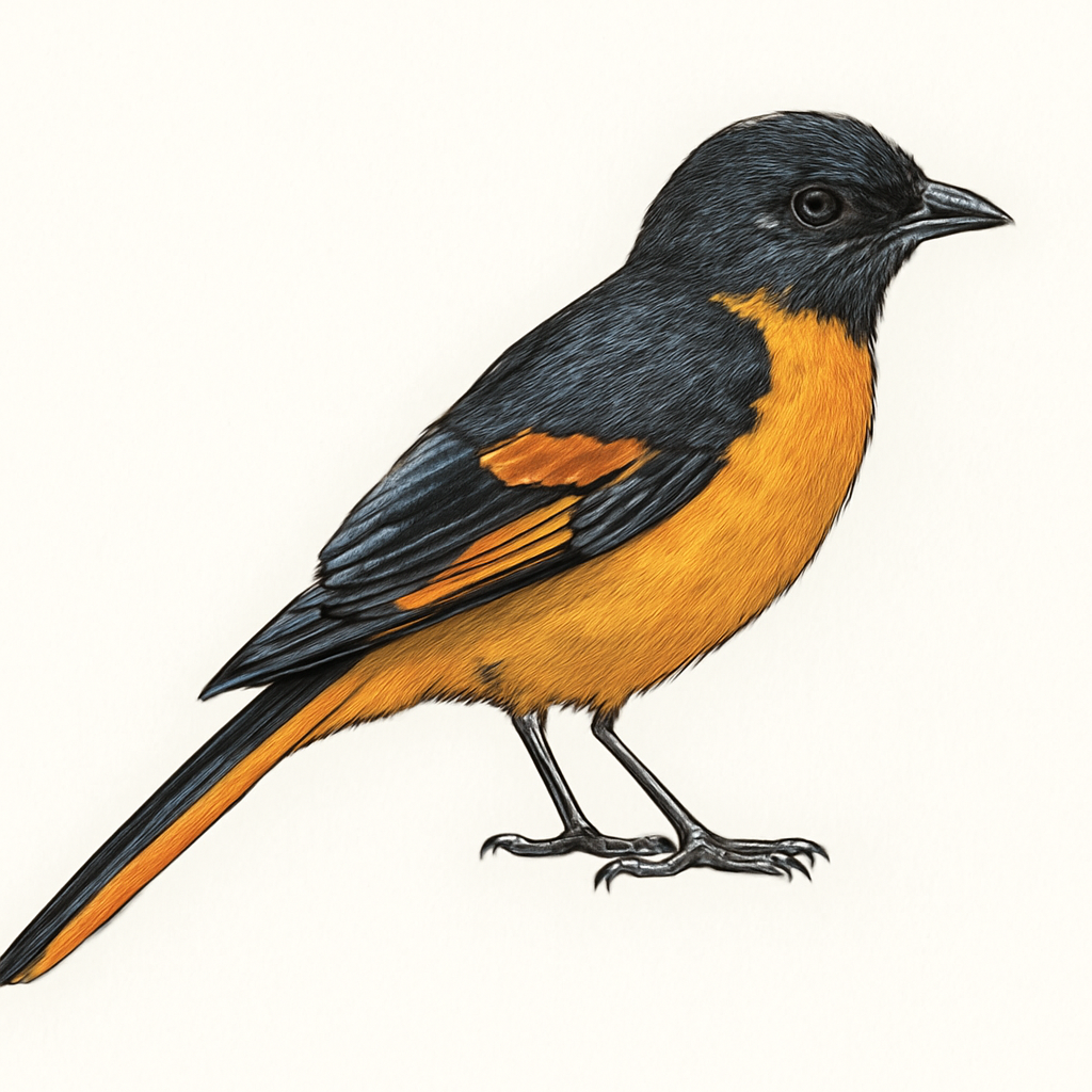 Illustratie van Oranje menievogel