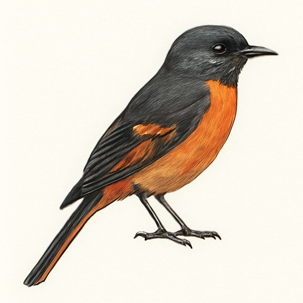 Ilustración de Minivet de las Ryukyu