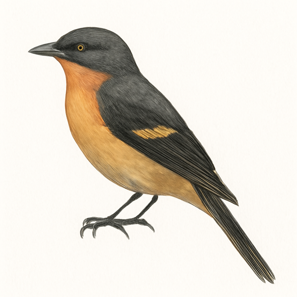 Ilustração de brown-rumped minivet