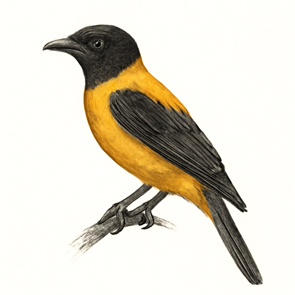 Golden Cuckooshrike illustration