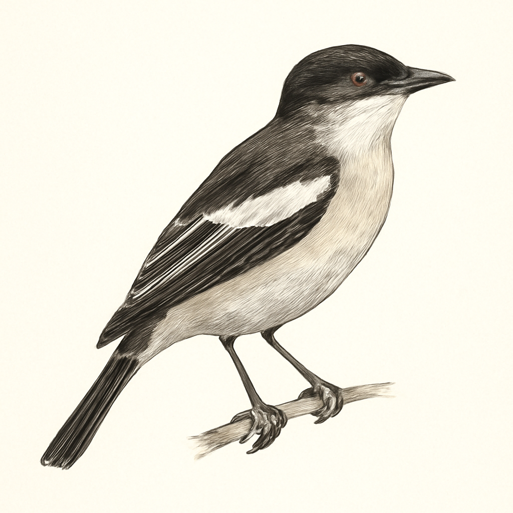 Illustration von Weißflügel-Raupenfänger