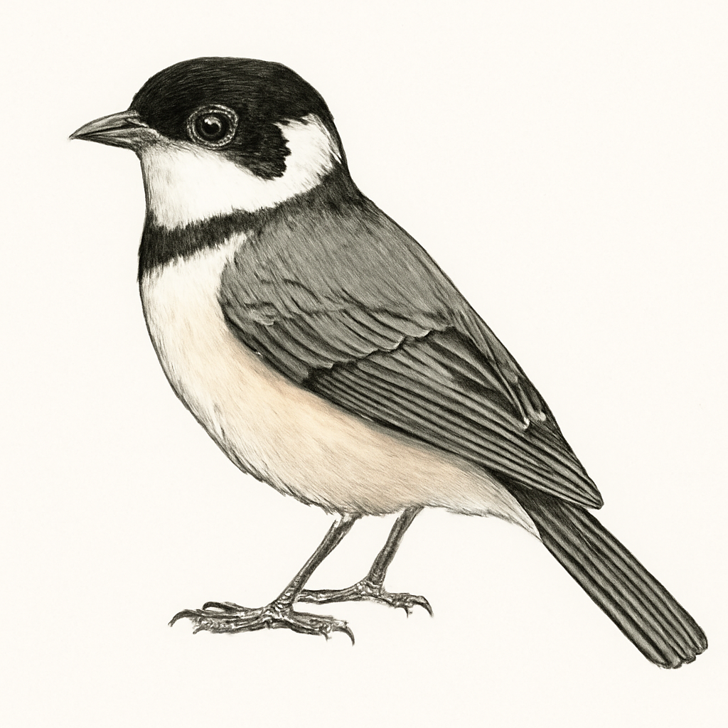 Western Shrike-tit illustration