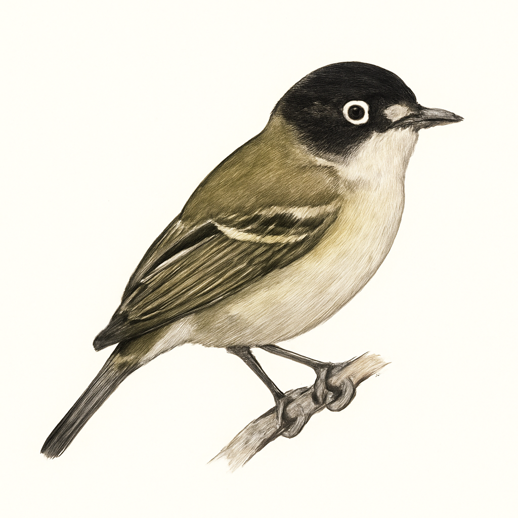 Ilustração de black-capped vireo