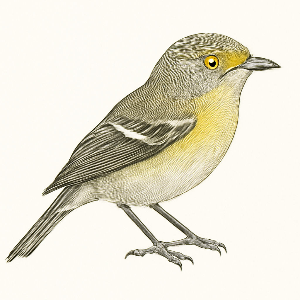 Illustration von Weißaugenvireo