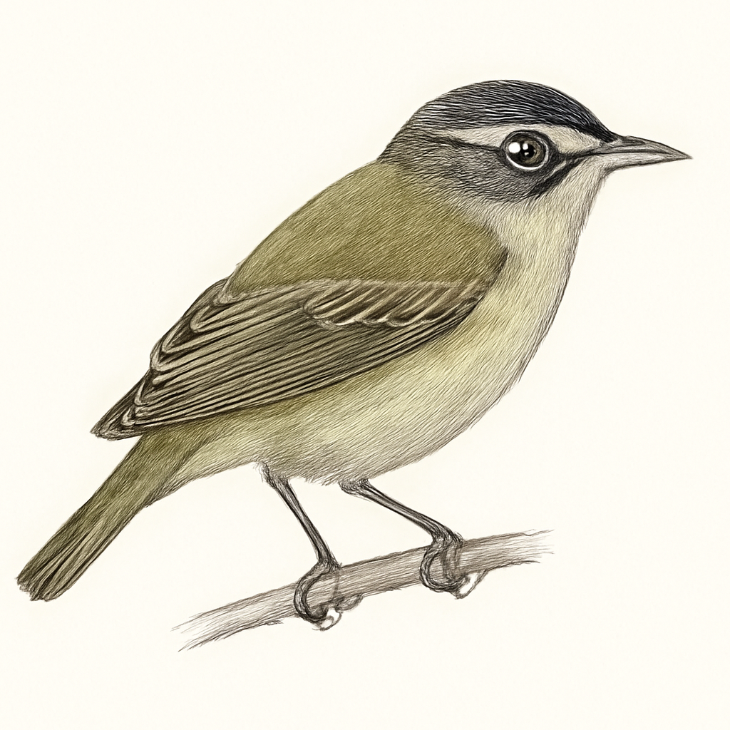 Illustrazione di Black-whiskered Vireo