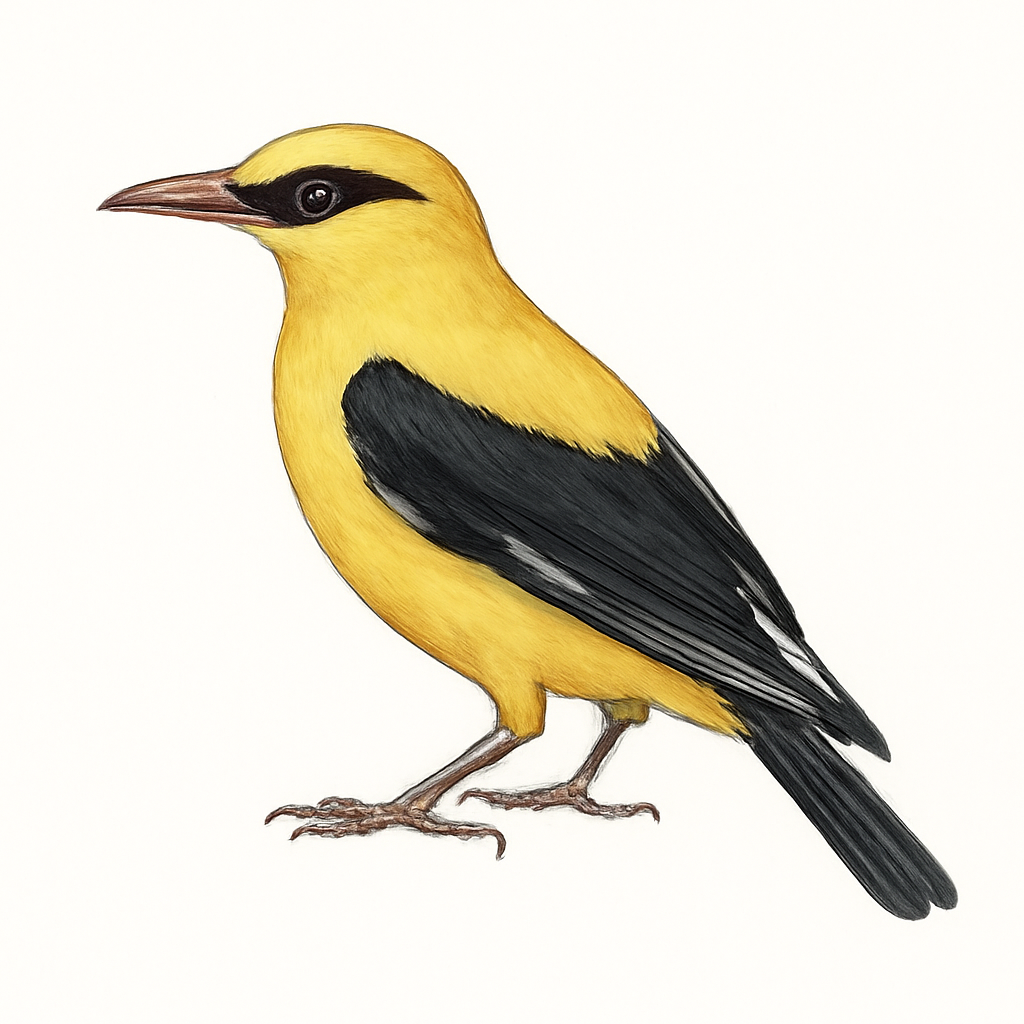 Ilustración de Oropéndola Alinegra