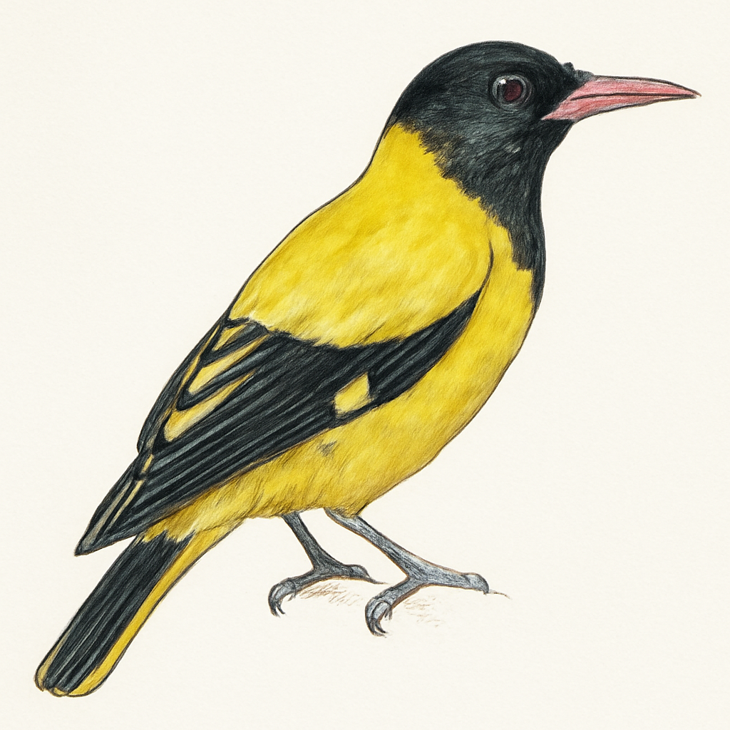 Ilustración de Oropéndola Encapuchada