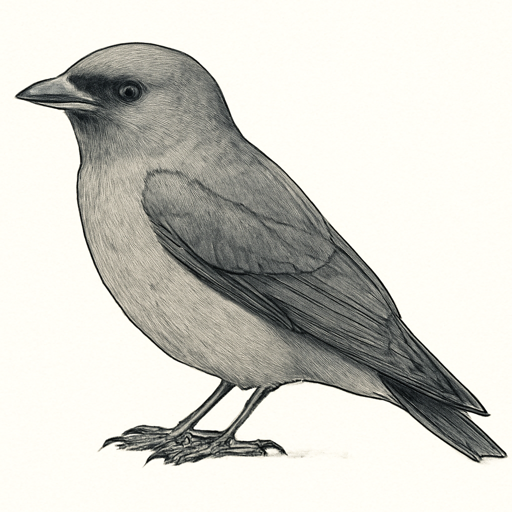 Ashy Woodswallow illustration