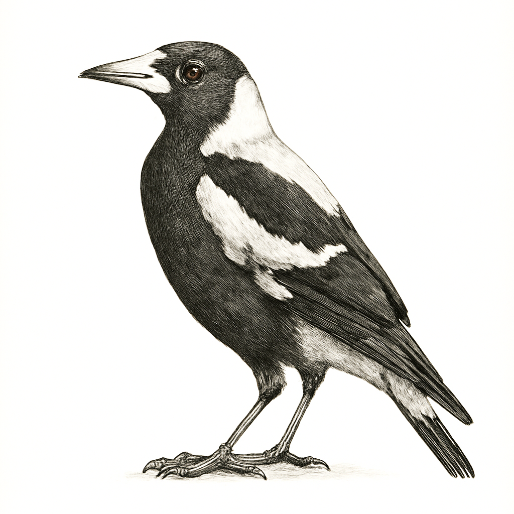 Illustratie van Zwartrugfluitvogel