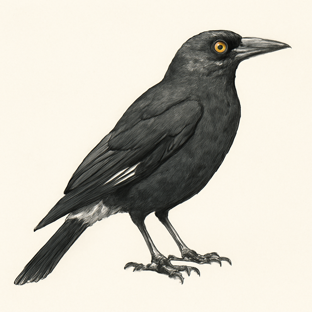 Illustrazione di Black Currawong