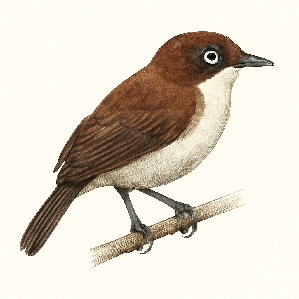 Illustration von Weißbürzel-Lappenschnäpper