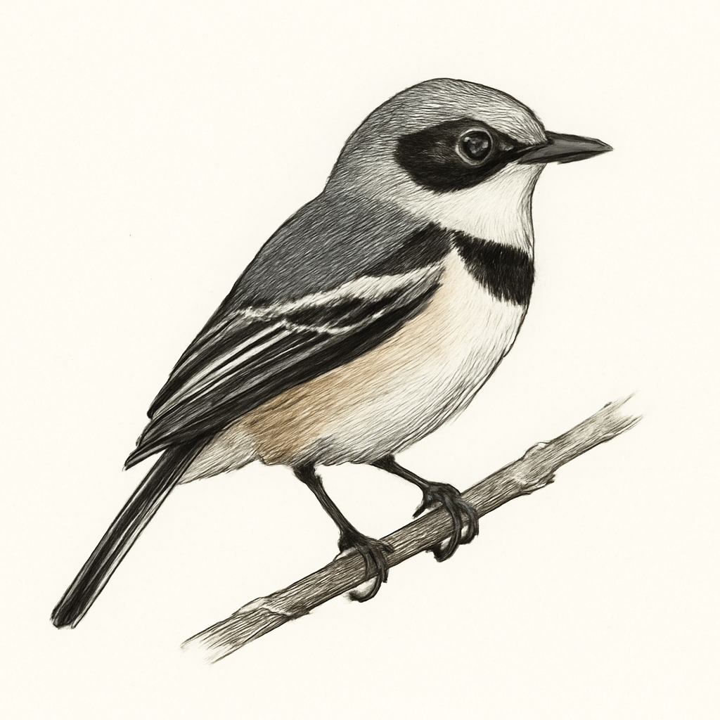 Illustrazione di Gray-headed Batis