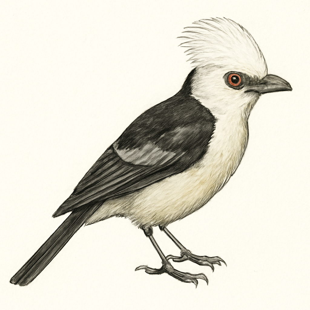 Illustration von Weißschopf-Brillenvanga