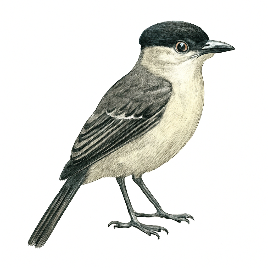 Retz's Helmetshrike illustration