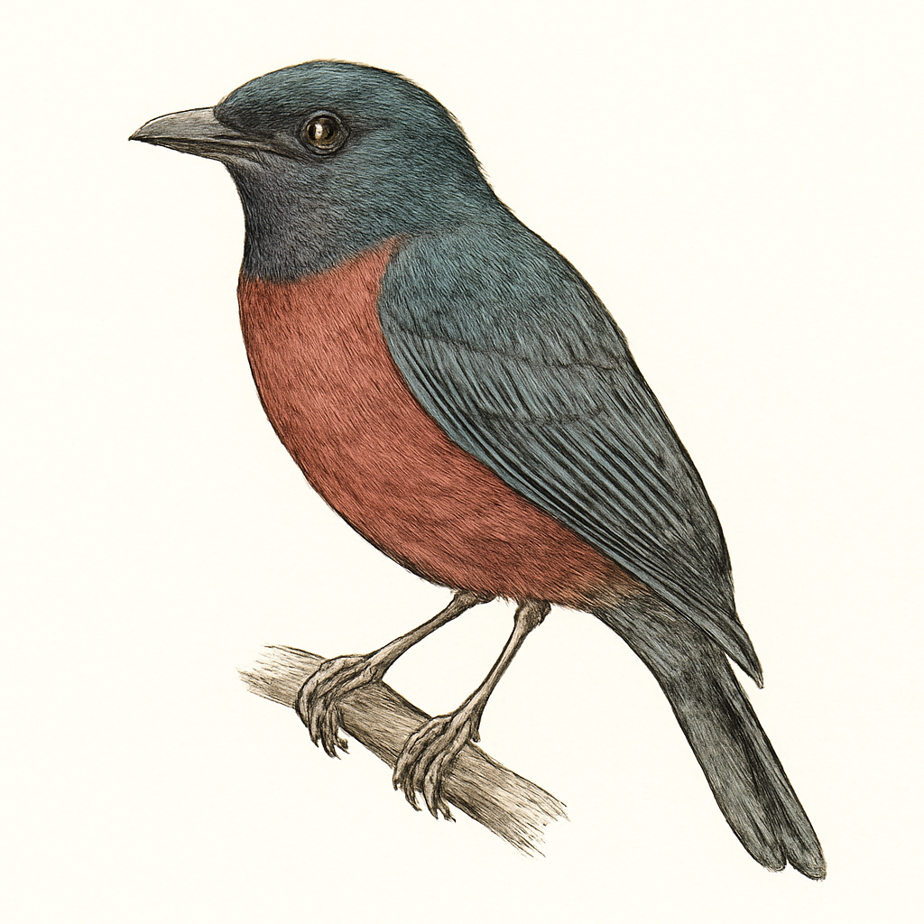 Ilustração de maroon-breasted philentoma