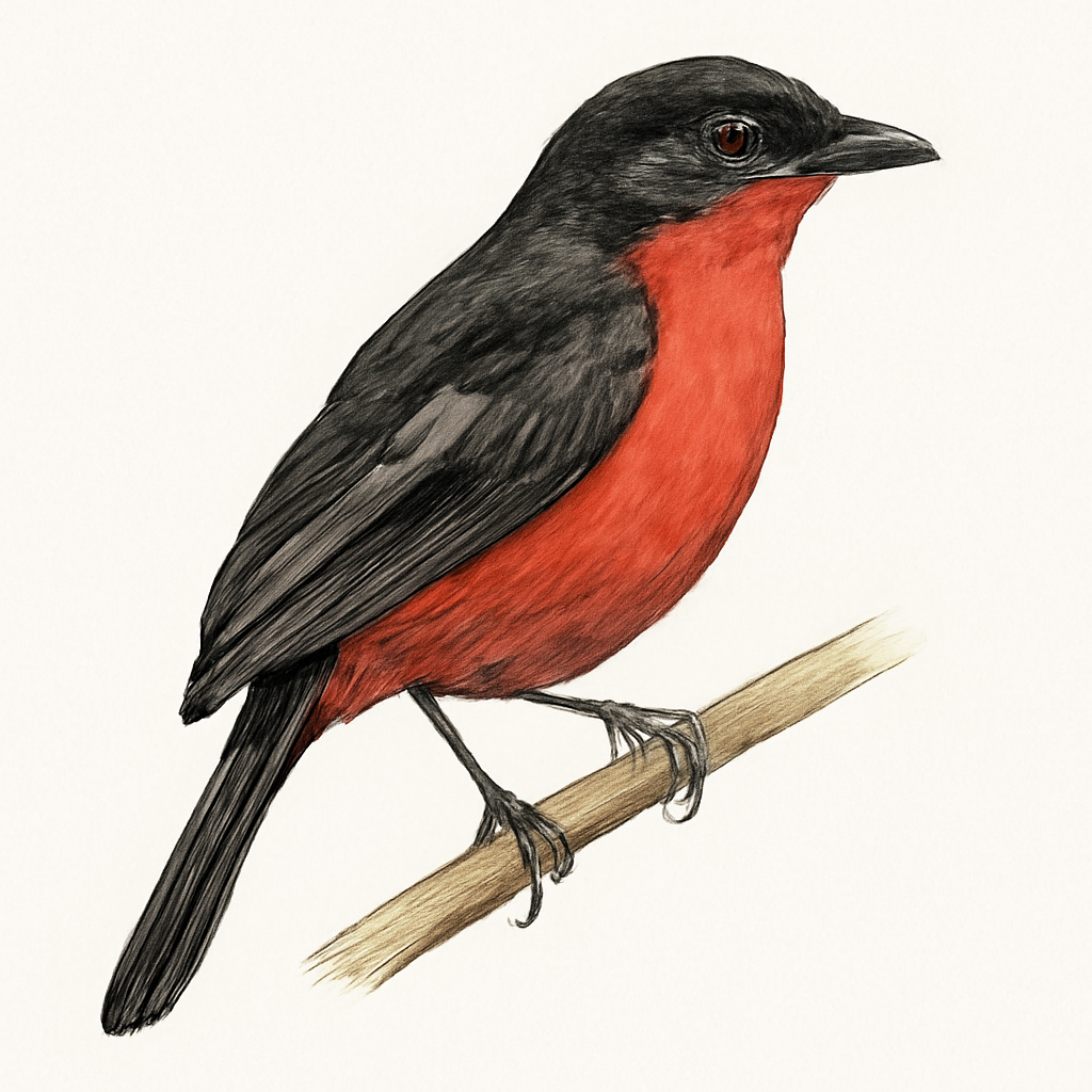 Ilustración de Bubú Pechirrojo