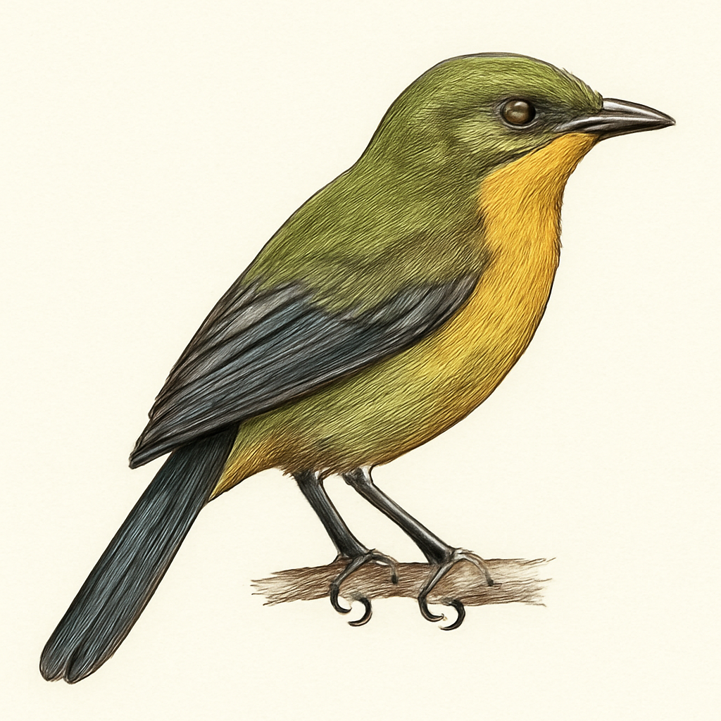 Olive Bushshrike illustration