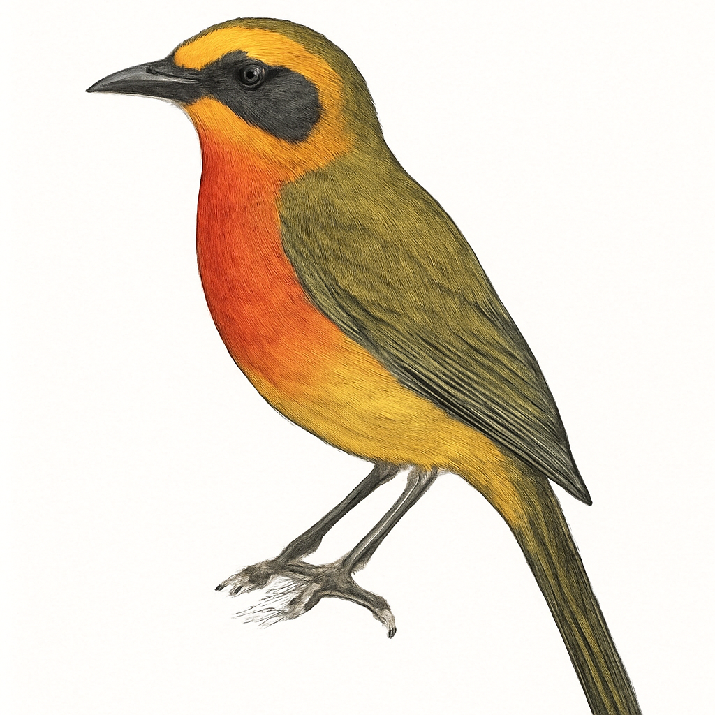 Illustration von Vielfarbenwürger