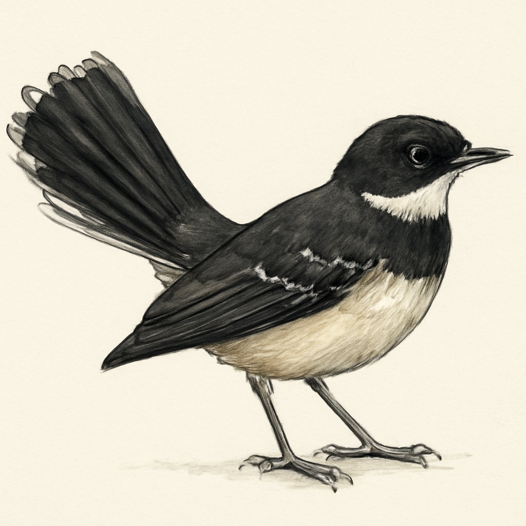 Illustration von Malaienfächerschwanz