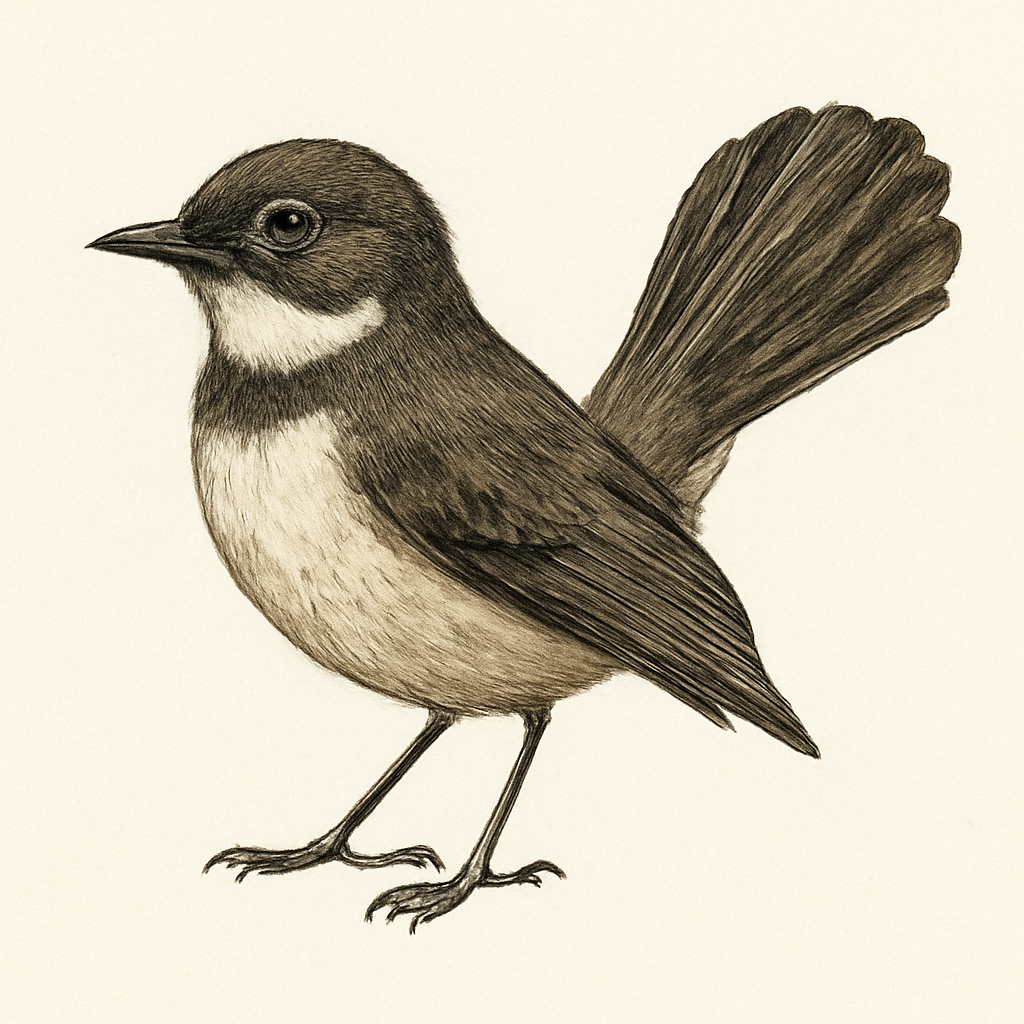 Ilustração de white-throated fantail