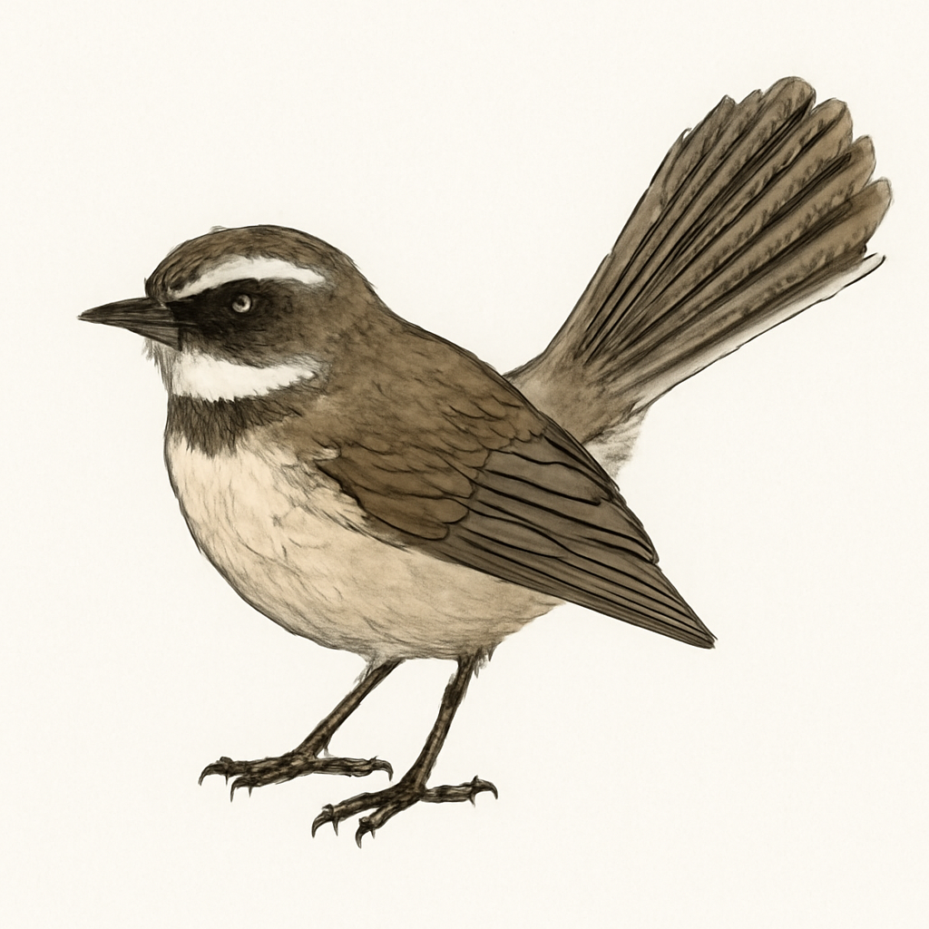 Illustration von Weißstirn-Fächerschwanz