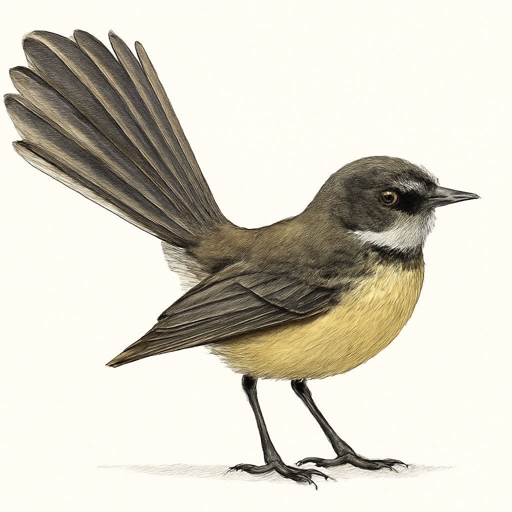 Dimorphic Fantail illustration