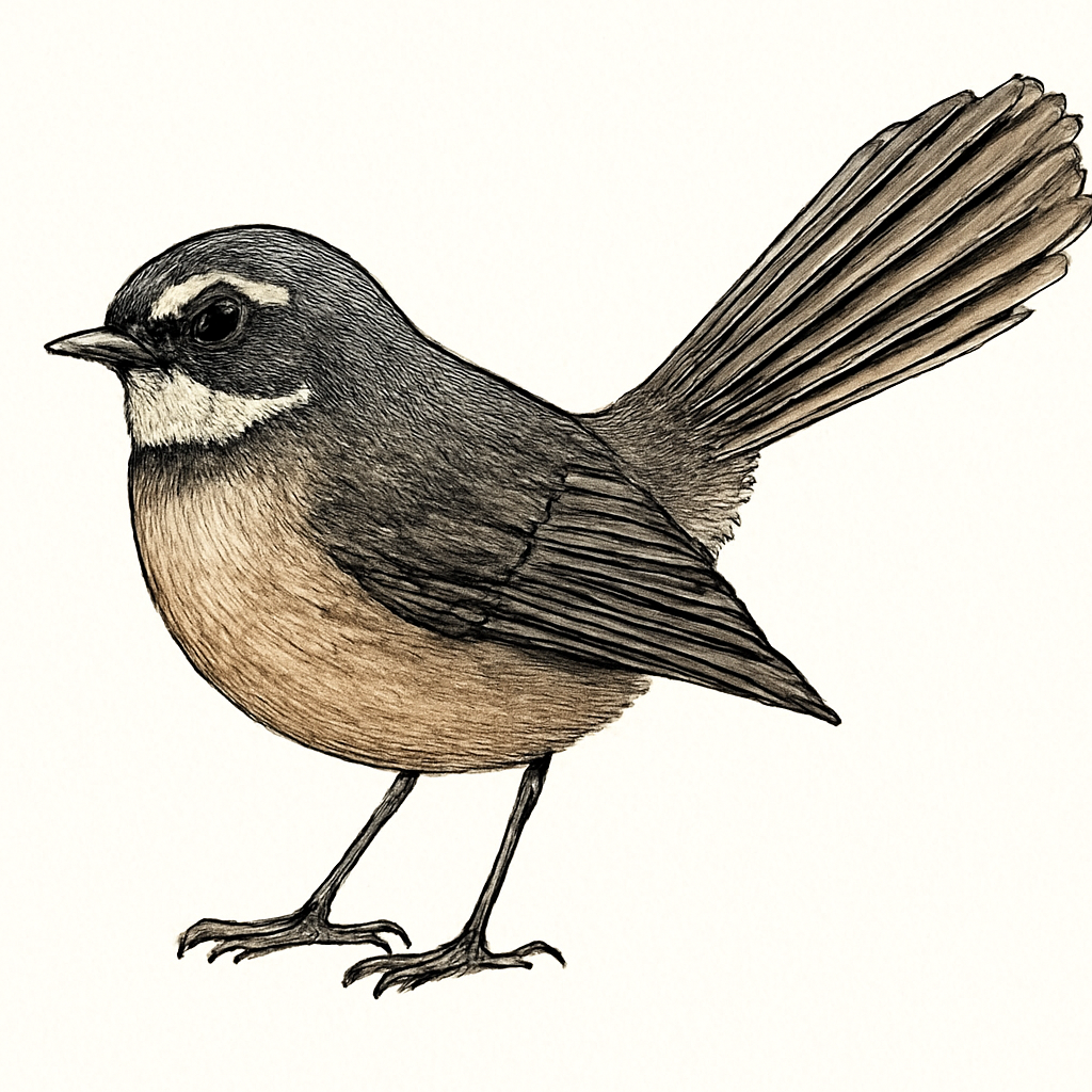 Illustration von Neuseeland-Fächerschwanz