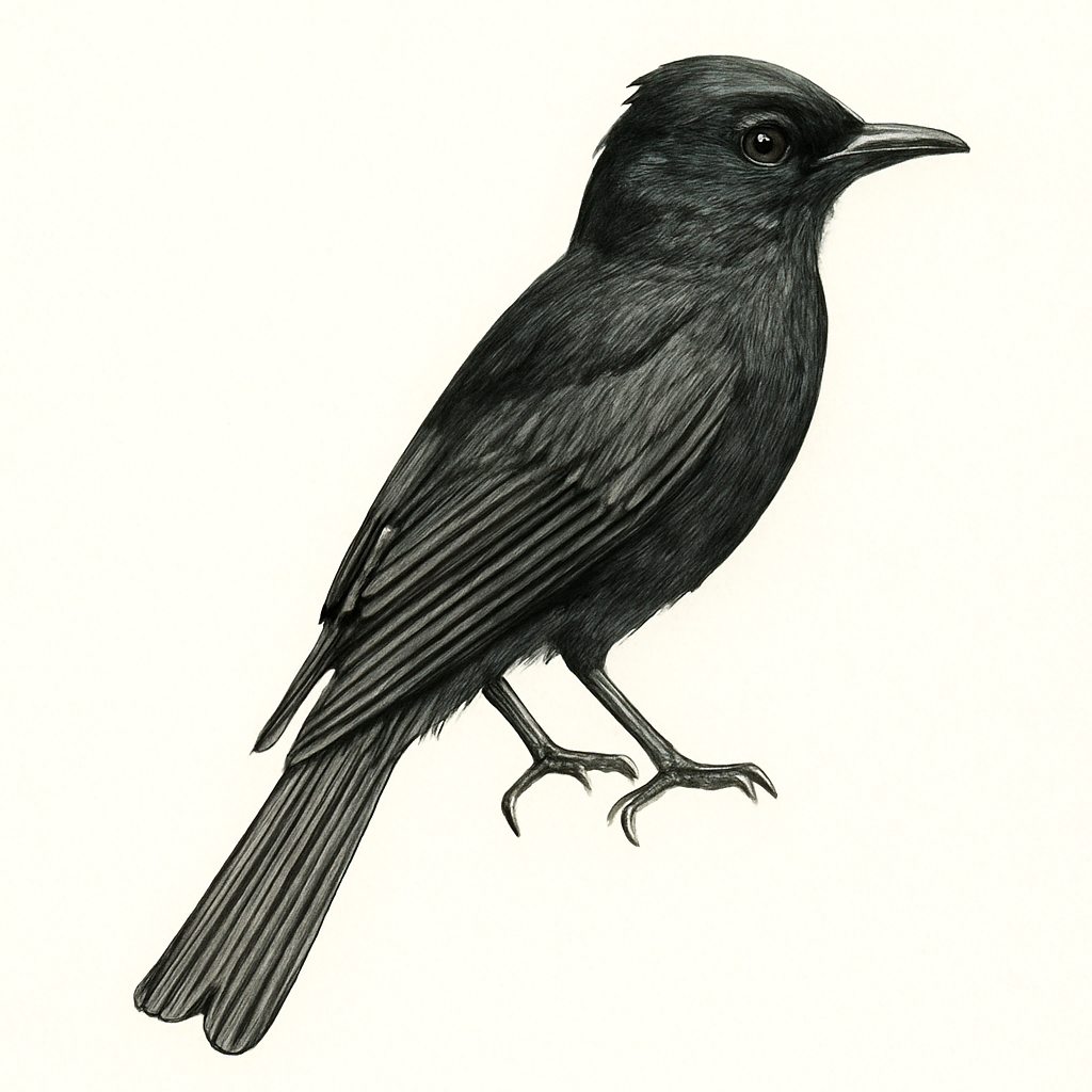 Illustration von Geradschwanzdrongo