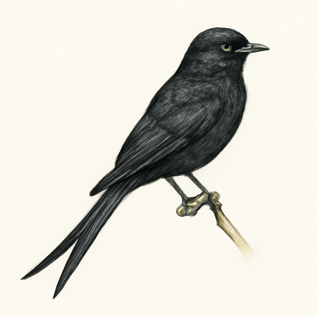 Illustration von Trauerdrongo